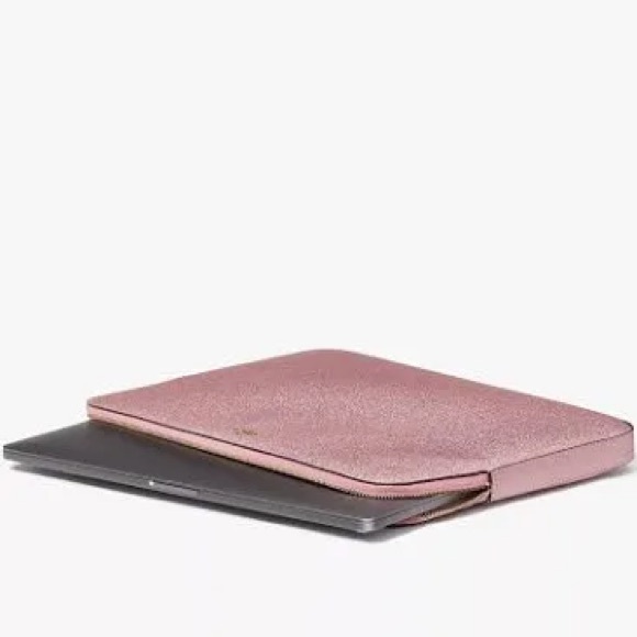 Kate Spade 17.5 Glitter Rose Gold Laptop Sleeve. - Picture 3 of 5